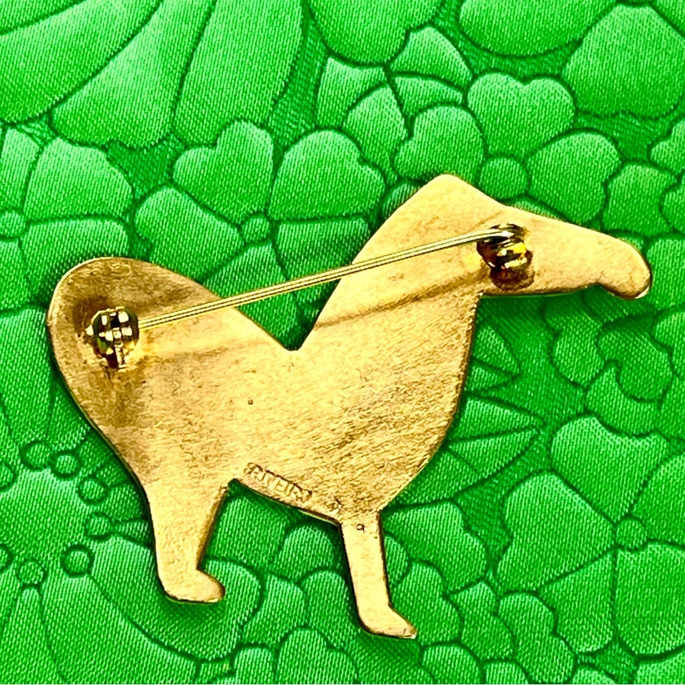Vintage Riveiro Signed Pin Brooch Animal Llama Alpaca Horse Modernist Enamel - Picture 3 of 9